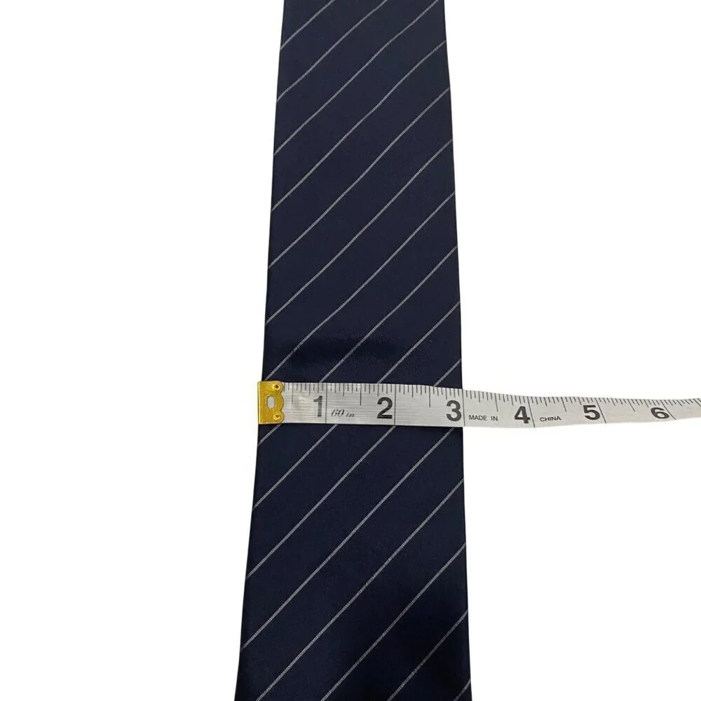 Strellson Navy Blue Silk Pin Striped Tie Men 3.25